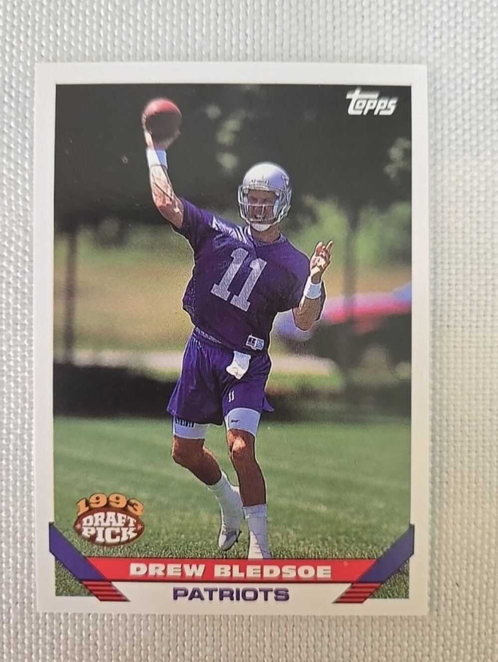 1993 Topps Football # 130 1993 Draft Pick Drew Bledsoe RC